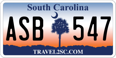SC license plate ASB547