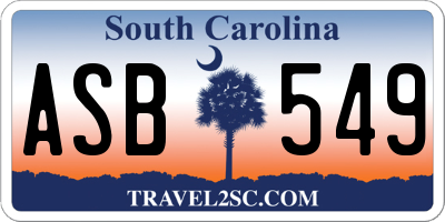 SC license plate ASB549