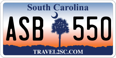 SC license plate ASB550
