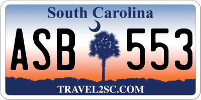 SC license plate ASB553