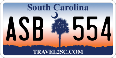 SC license plate ASB554