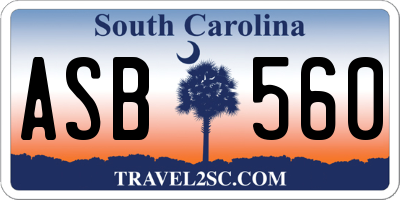 SC license plate ASB560