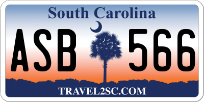 SC license plate ASB566