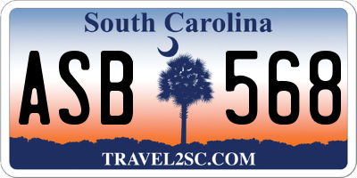 SC license plate ASB568