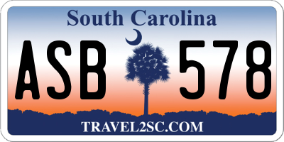 SC license plate ASB578