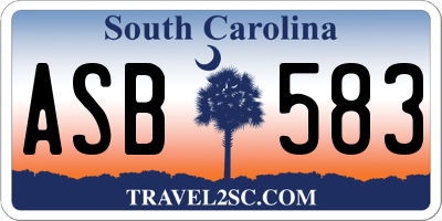SC license plate ASB583