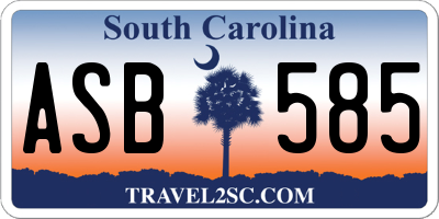 SC license plate ASB585