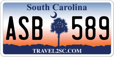 SC license plate ASB589