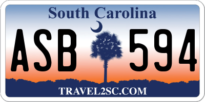 SC license plate ASB594