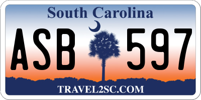 SC license plate ASB597