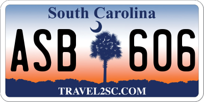 SC license plate ASB606