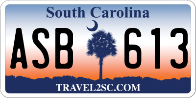 SC license plate ASB613