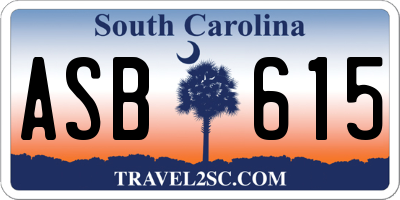 SC license plate ASB615