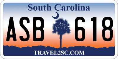 SC license plate ASB618