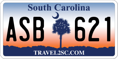 SC license plate ASB621