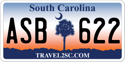 SC license plate ASB622
