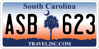 SC license plate ASB623