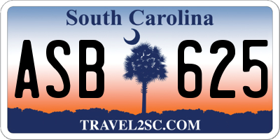 SC license plate ASB625