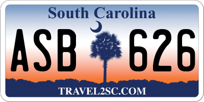 SC license plate ASB626