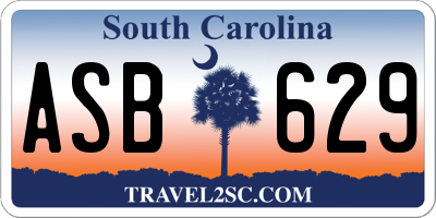 SC license plate ASB629