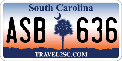 SC license plate ASB636