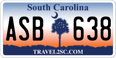 SC license plate ASB638