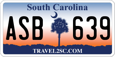 SC license plate ASB639