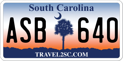 SC license plate ASB640
