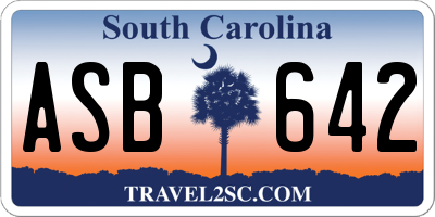 SC license plate ASB642