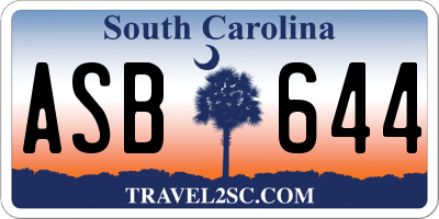 SC license plate ASB644