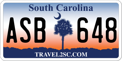 SC license plate ASB648