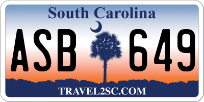SC license plate ASB649