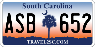 SC license plate ASB652