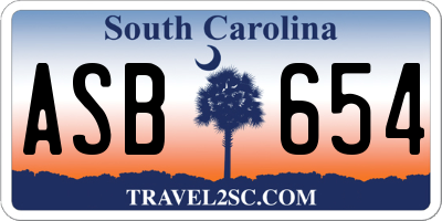 SC license plate ASB654