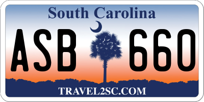 SC license plate ASB660