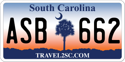 SC license plate ASB662
