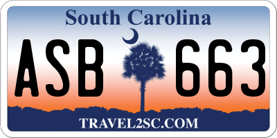 SC license plate ASB663