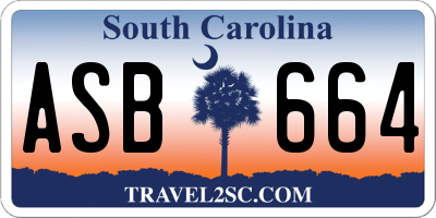 SC license plate ASB664