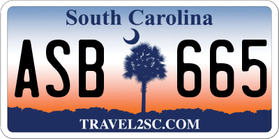 SC license plate ASB665