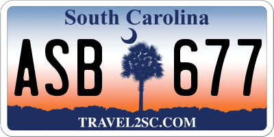 SC license plate ASB677