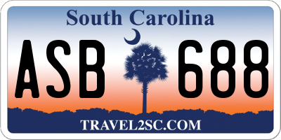 SC license plate ASB688