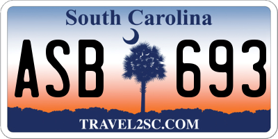 SC license plate ASB693