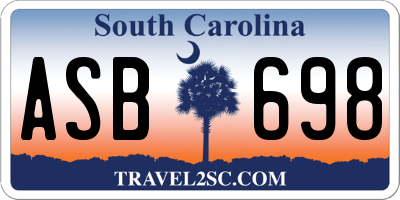 SC license plate ASB698