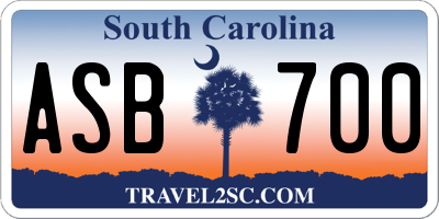 SC license plate ASB700