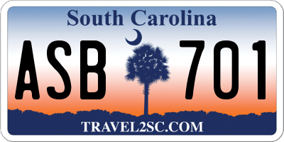 SC license plate ASB701