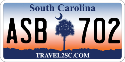 SC license plate ASB702