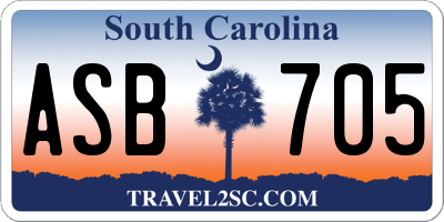 SC license plate ASB705