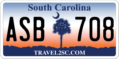 SC license plate ASB708