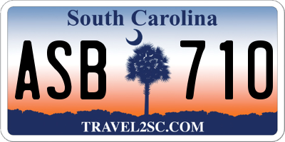 SC license plate ASB710