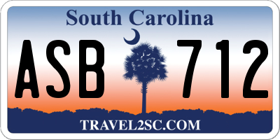 SC license plate ASB712